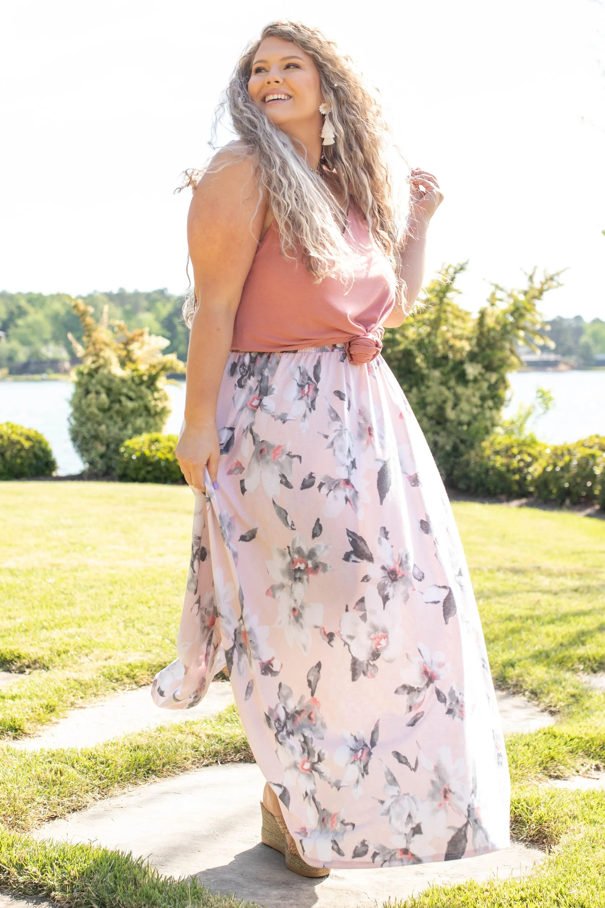 Along The Bay Maxi Skirt, Blush