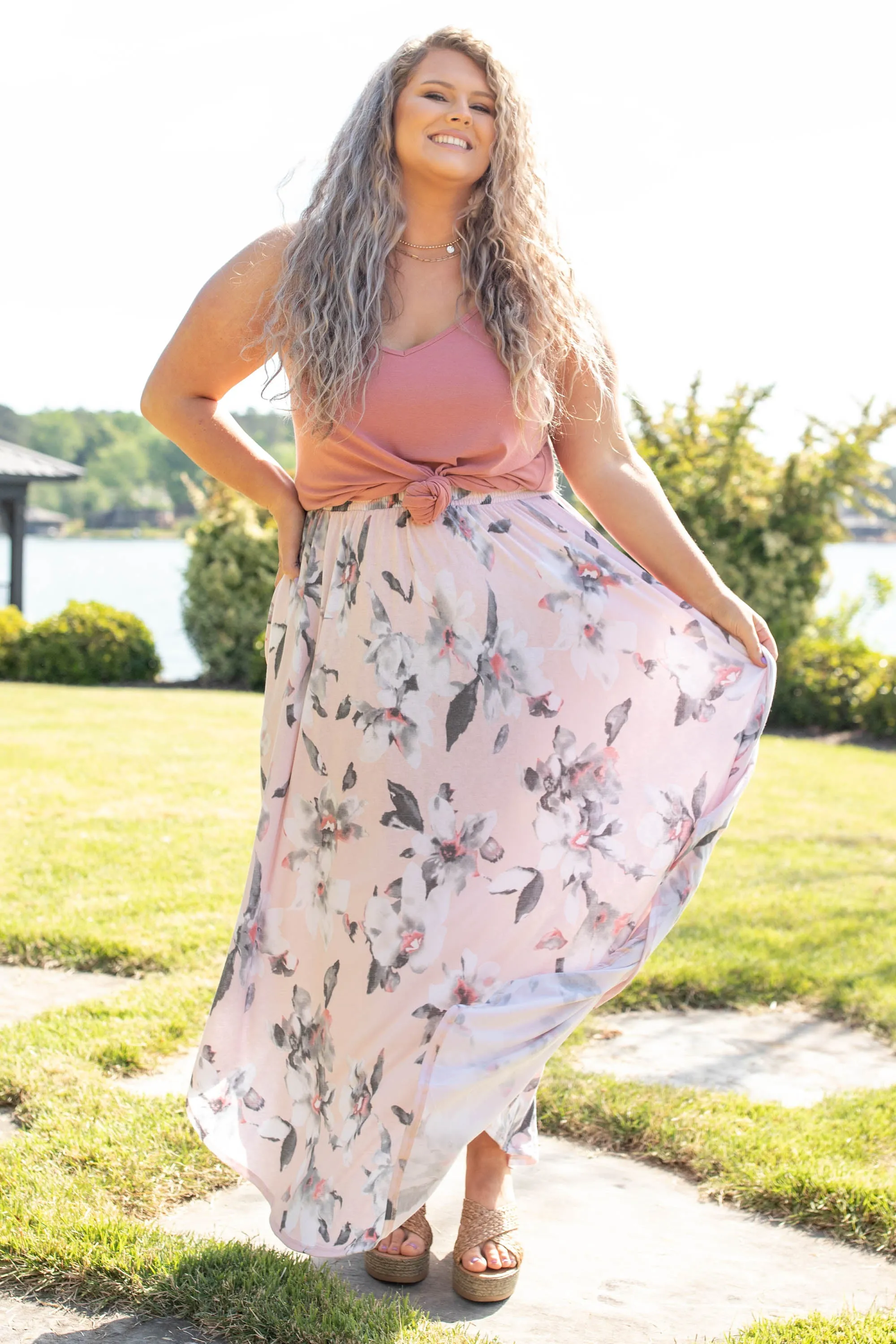 Along The Bay Maxi Skirt, Blush