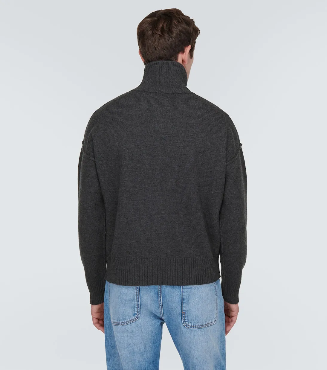 Ami de cœur Ami Paris wool turtleneck sweater, gray