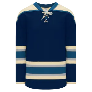 Athletic Knit (AK) H550BKY-CLM892BK Pro Series - Youth Knitted 2010 Columbus Blue Jackets Third Navy Hockey Jersey