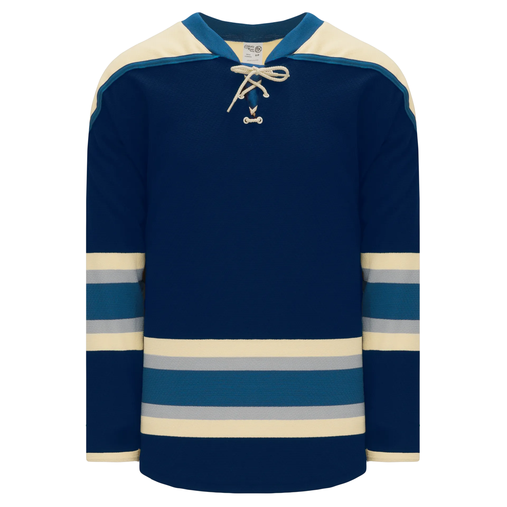 Athletic Knit (AK) H550BKY-CLM892BK Pro Series - Youth Knitted 2010 Columbus Blue Jackets Third Navy Hockey Jersey
