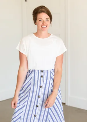Basic Ivory Butterfly Sleeve Tee - FINAL SALE