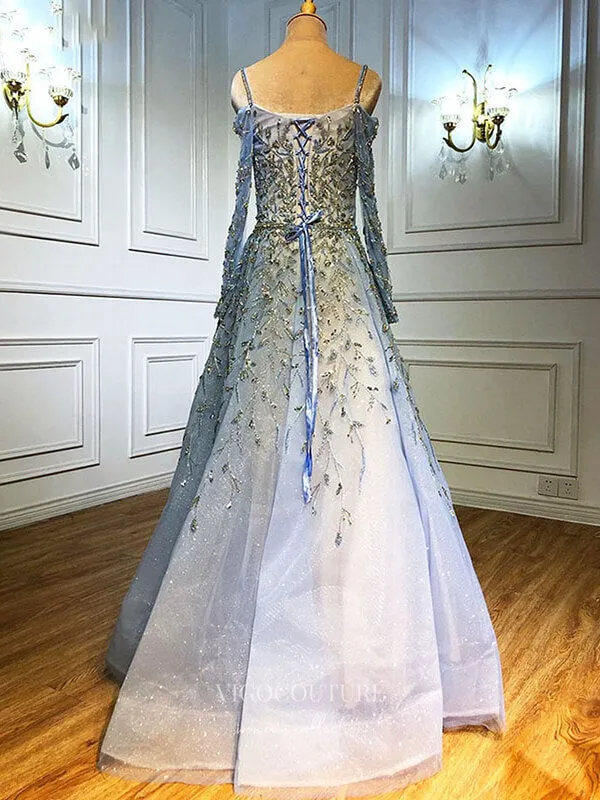 Beaded Prom Dresses Long Sleeve Evening Dresses 21194