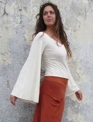 Bell Sleeve Slip Simplicity Cropped Shirt