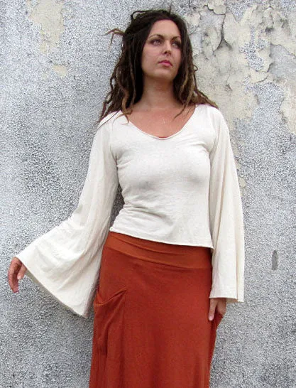 Bell Sleeve Slip Simplicity Cropped Shirt