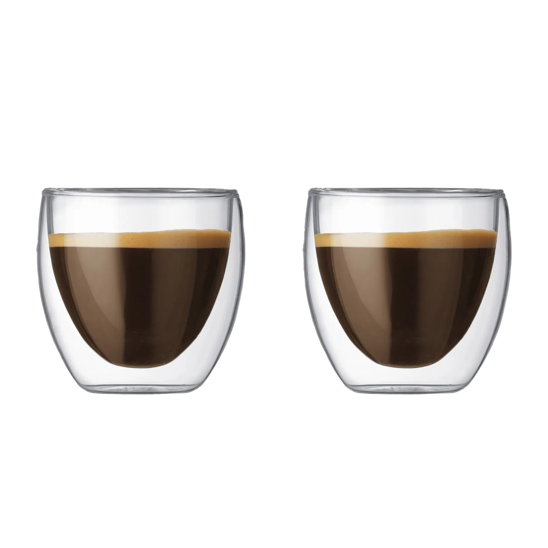 Bodum Pavina Double Walled Espresso Cup Drinking Glasses - 2.5oz. – Set of 2