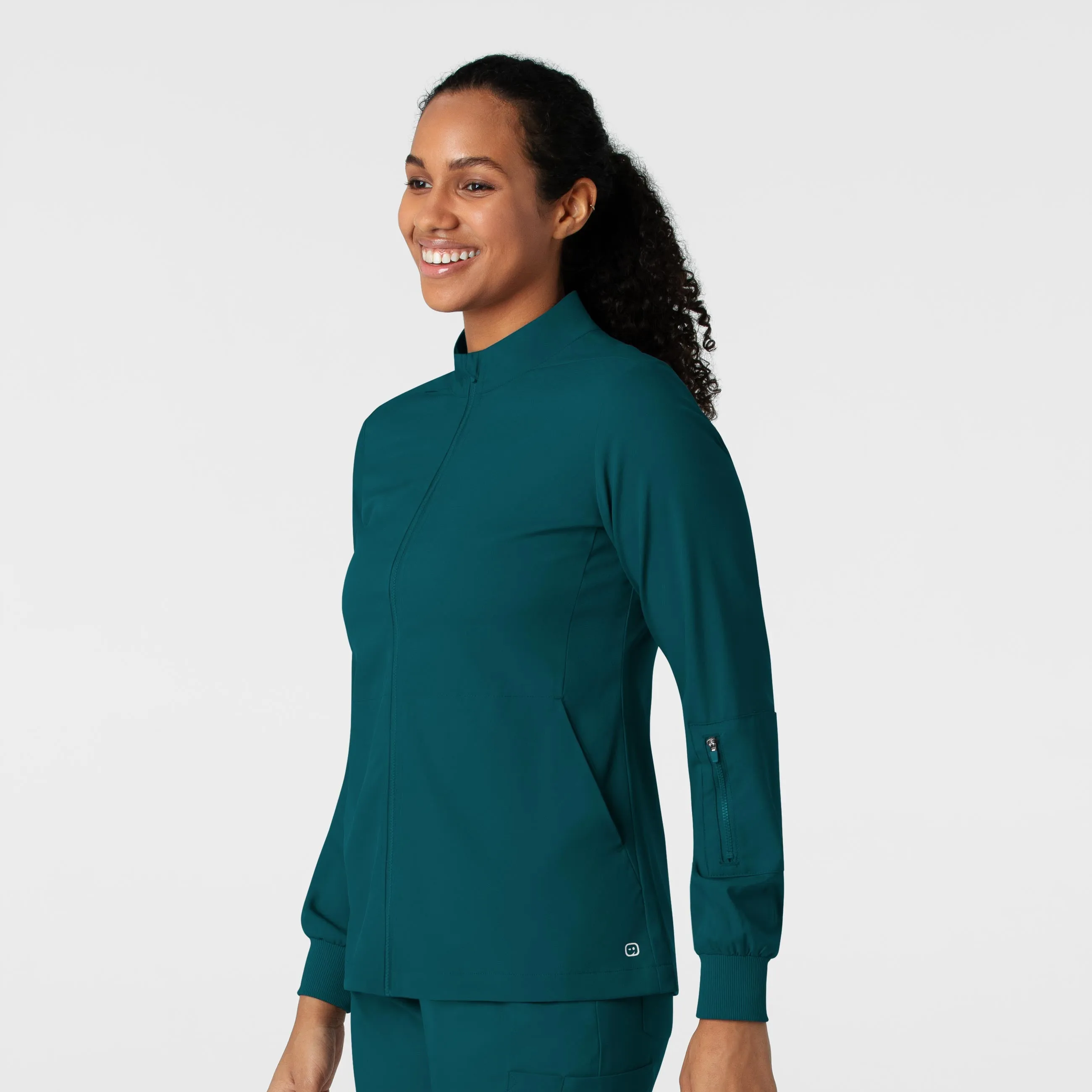 Boundless Women's Warm Up Scrub Jacket - Caribbean