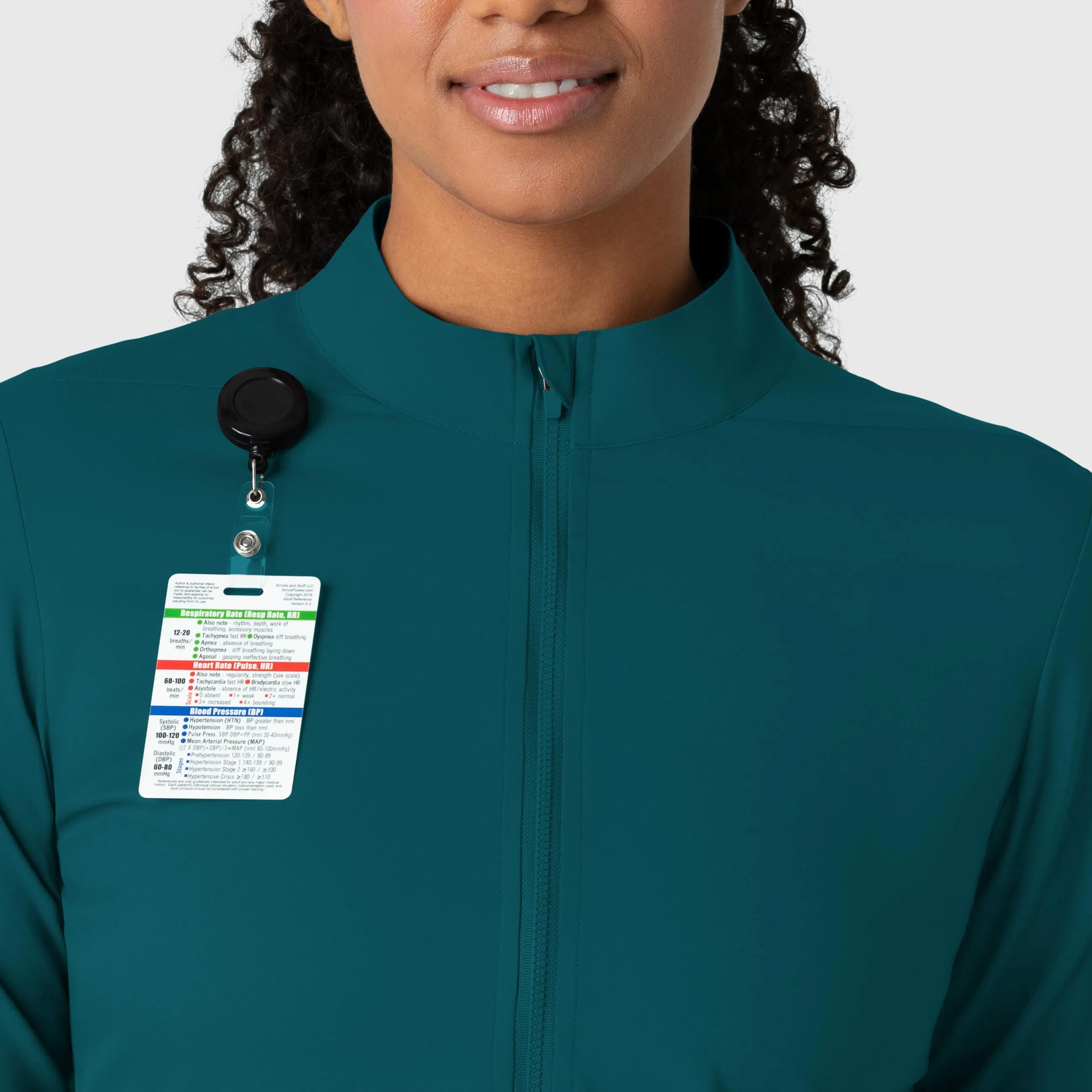 Boundless Women's Warm Up Scrub Jacket - Caribbean
