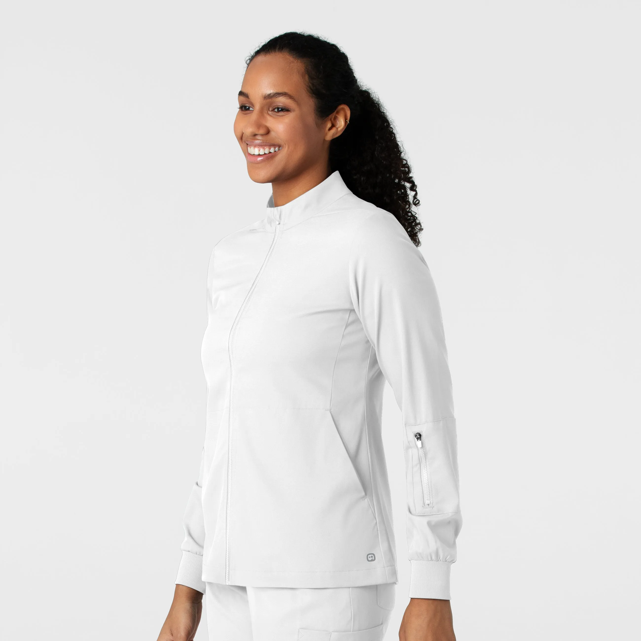 Boundless Women's Warm Up Scrub Jacket - White