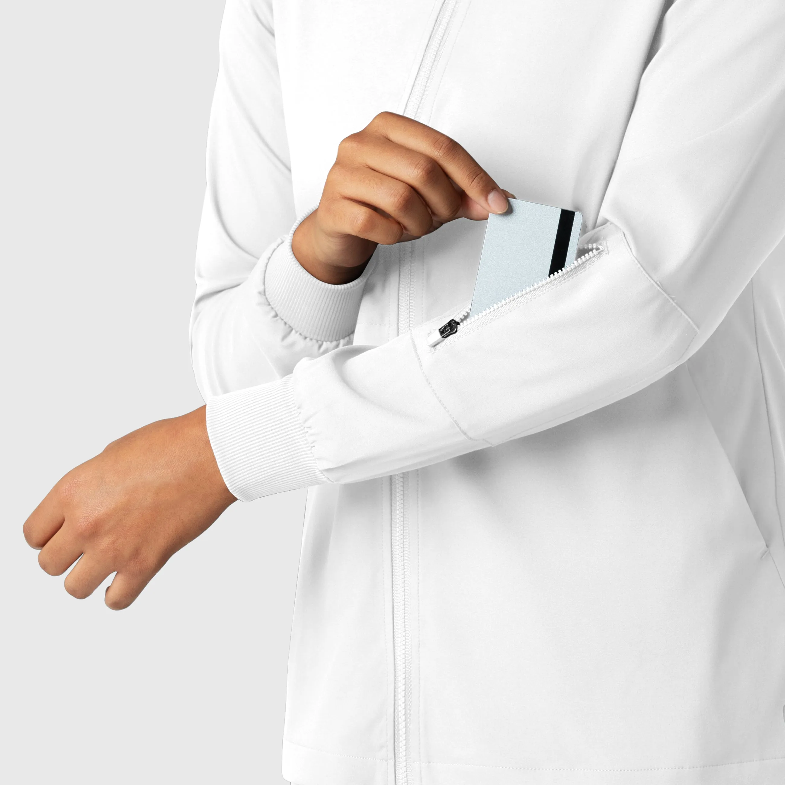 Boundless Women's Warm Up Scrub Jacket - White