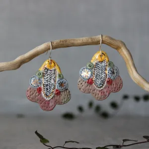 Ceramic Earrings Colour Layers #2