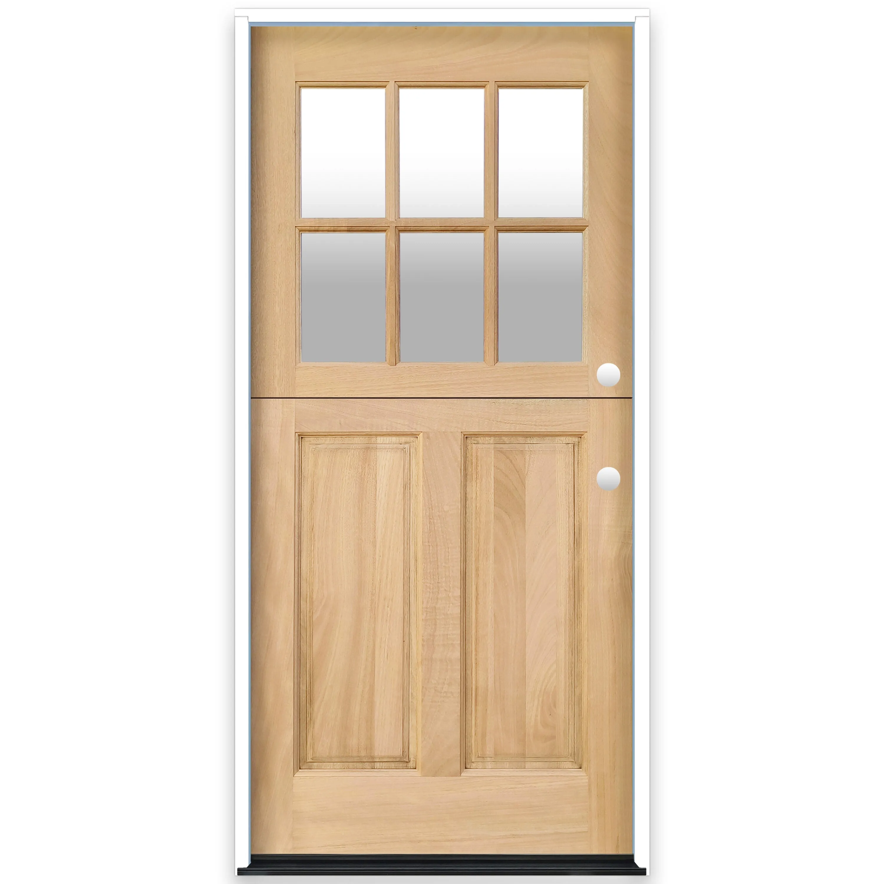 Creative Entryways Mahogany Craftsman Dutch Front Door with Clear Glass