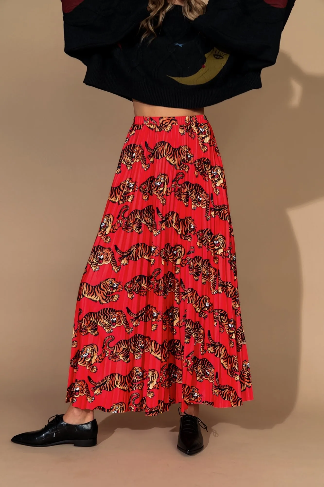 Don't Let Them Tame You Pleated Midi Skirt