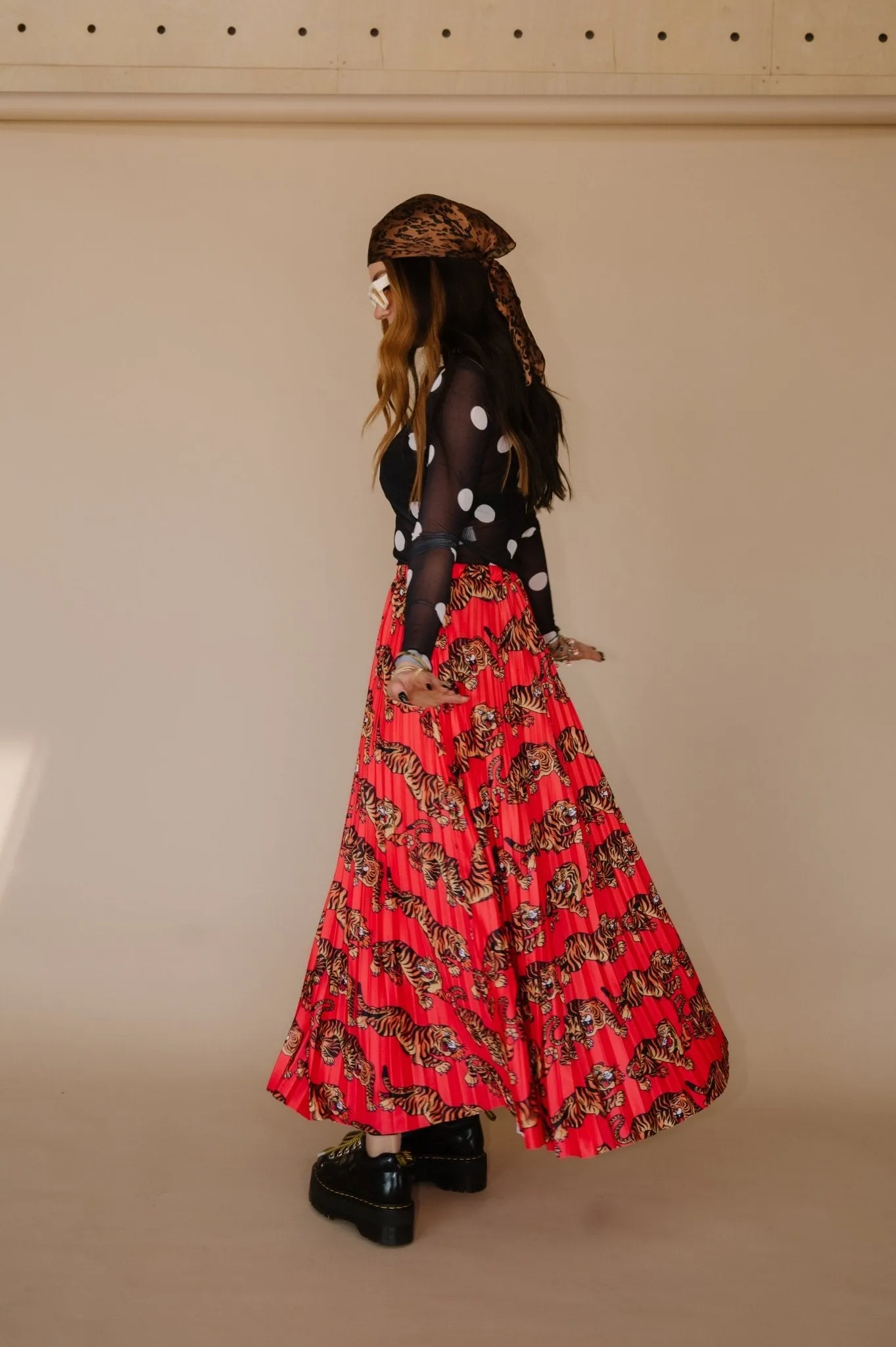 Don't Let Them Tame You Pleated Midi Skirt