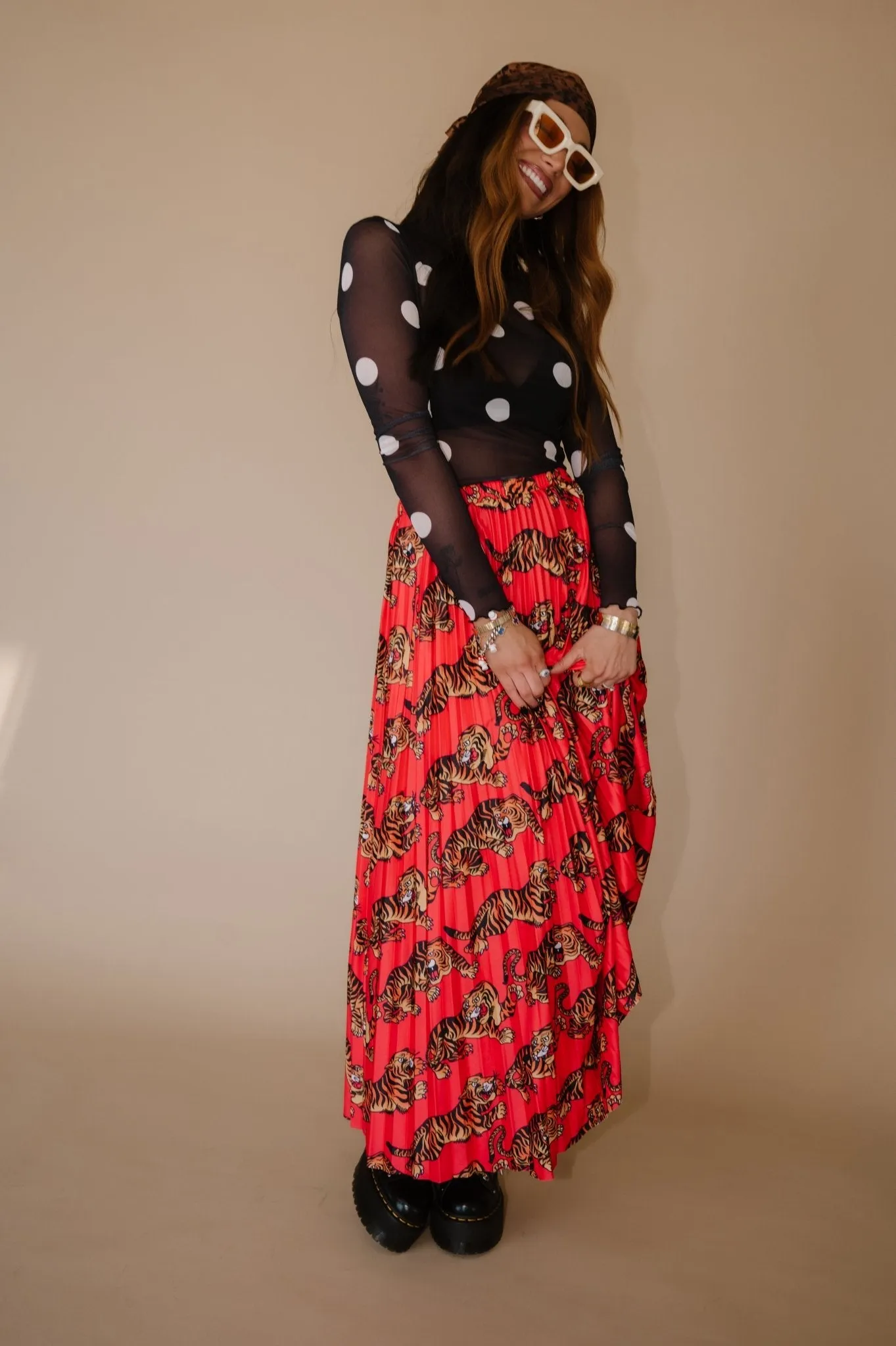 Don't Let Them Tame You Pleated Midi Skirt