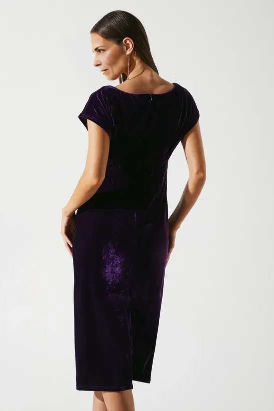 Drape Velvet Pencil Dress Formal Wedding Guest Dresses Cocktail Dresses