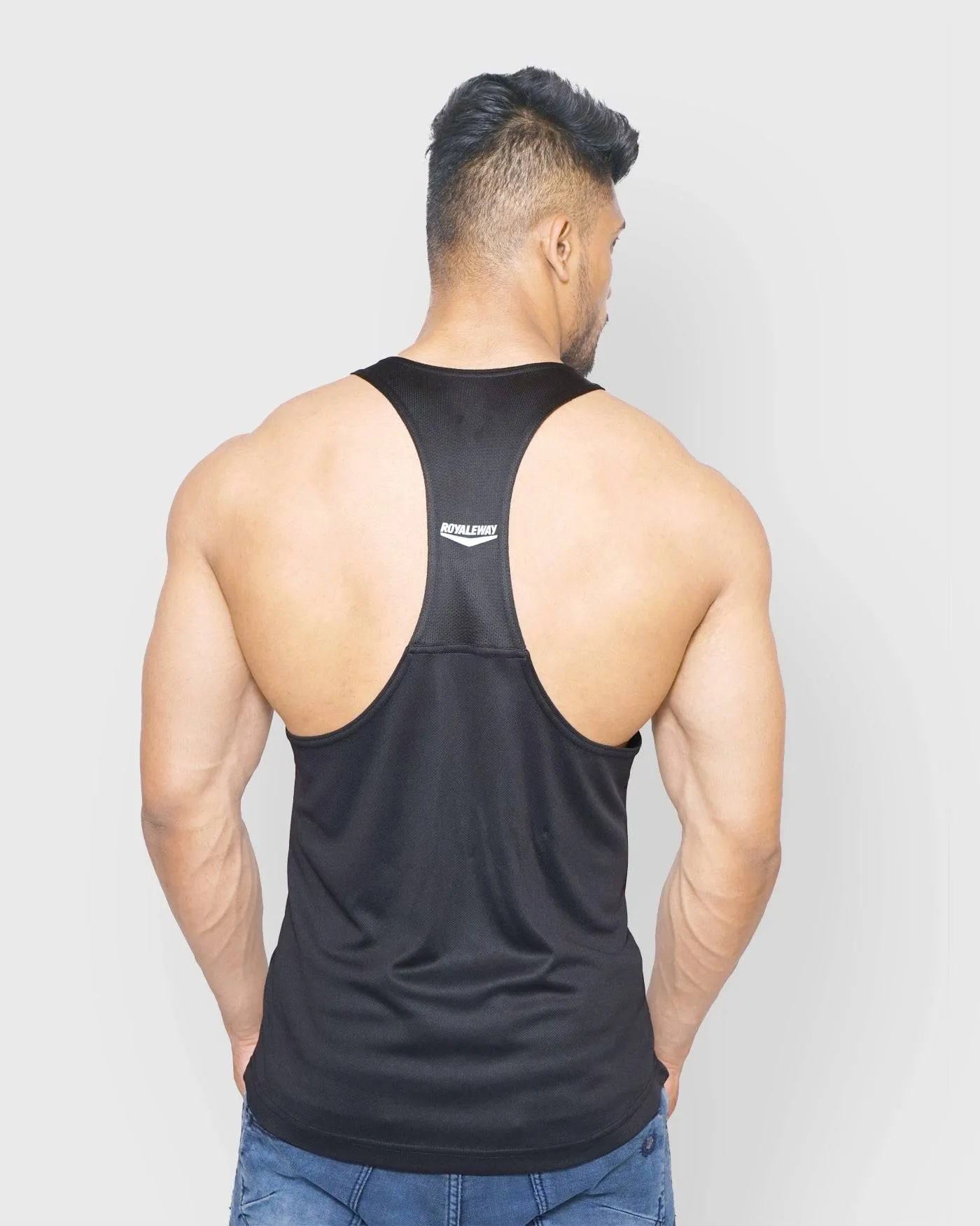 DriDOT Black Vest Gym Sando RWM4002