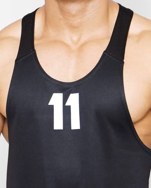 DriDOT Black Vest Gym Sando RWM4002