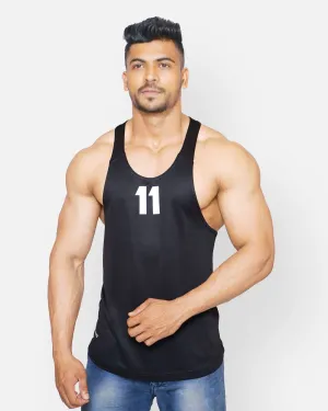 DriDOT Black Vest Gym Sando RWM4002