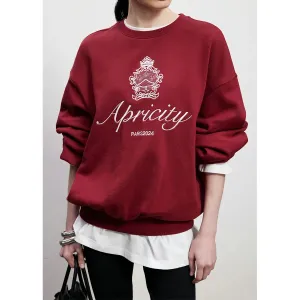 Flytonn-Retro sports style outfit streetwear 90s fashion American Retro Style Embroidered Crewneck Pullover 2024 Autumn New Cotton Thick Warm Sweatshirts Women Street Fashion Jumpers