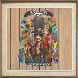 Girl in Chapeau Reflections Mid-Weight Polyester Unisex Sweatshirt (Gold Label)