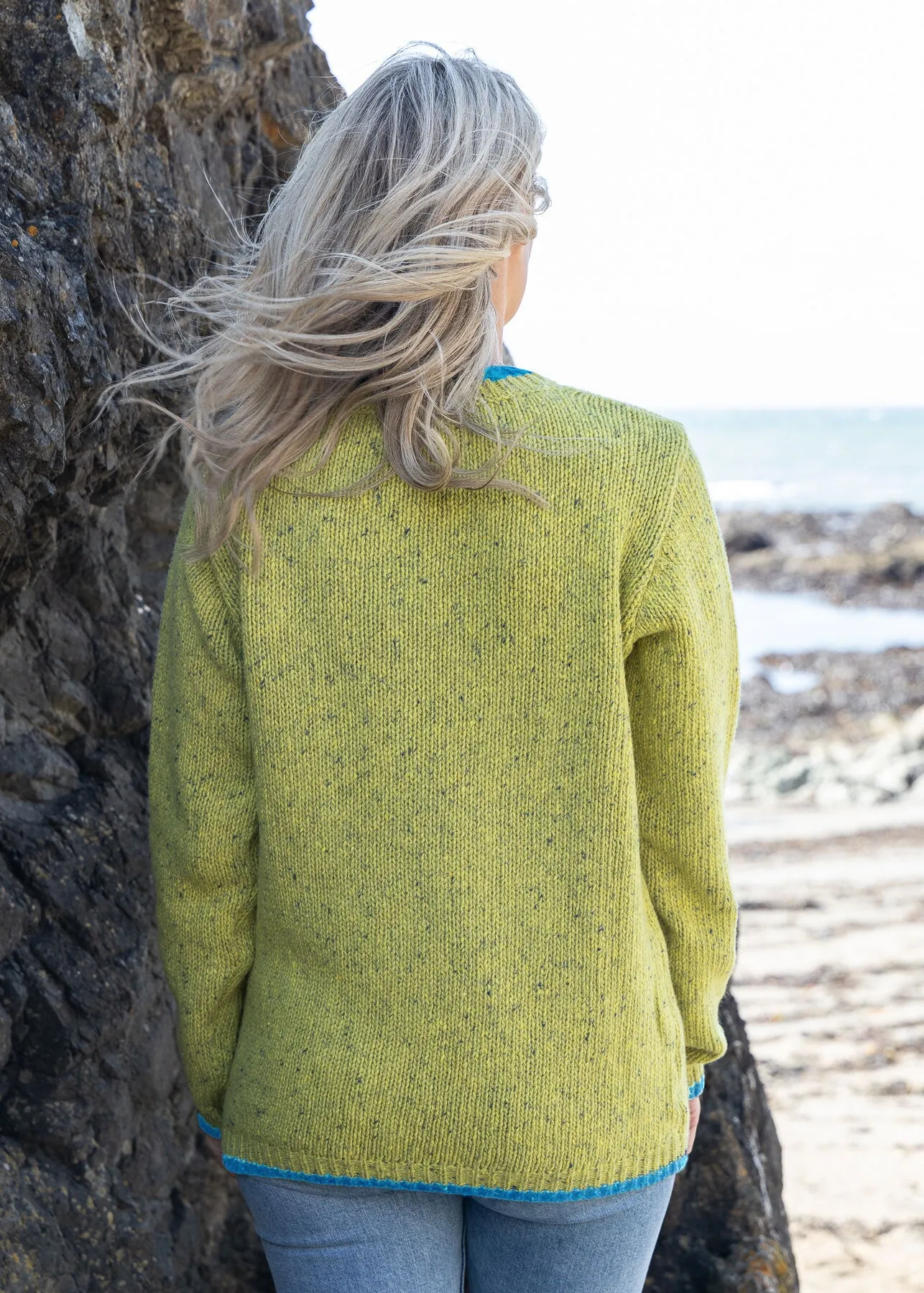 IrelandsEye Slaney Crew Neck Sweater | Chartreuse