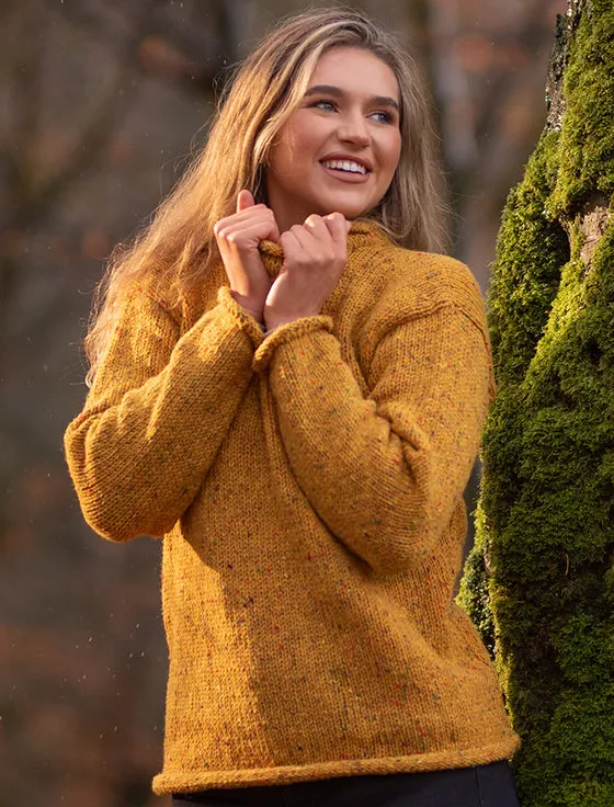 Ladies Roll Neck Sweater | Mustard
