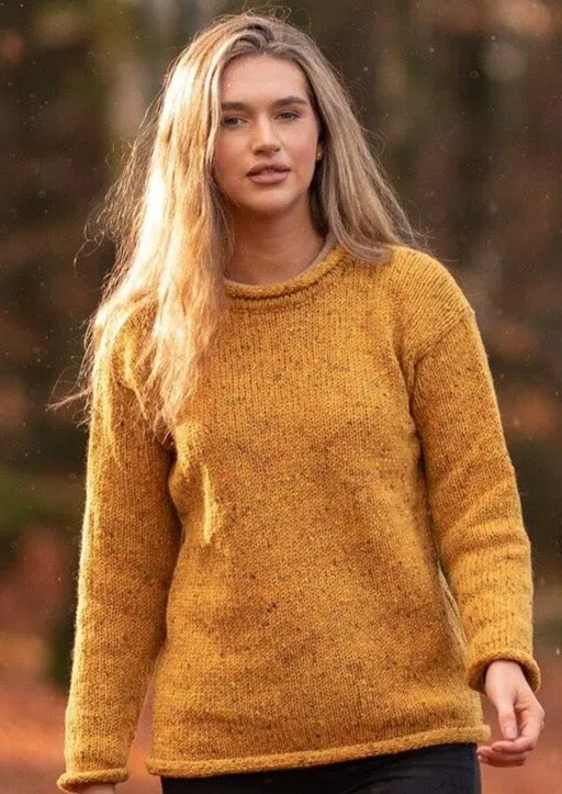 Ladies Roll Neck Sweater | Mustard