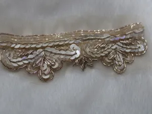 Light Golden Designer Sequins Work Embroidered Border