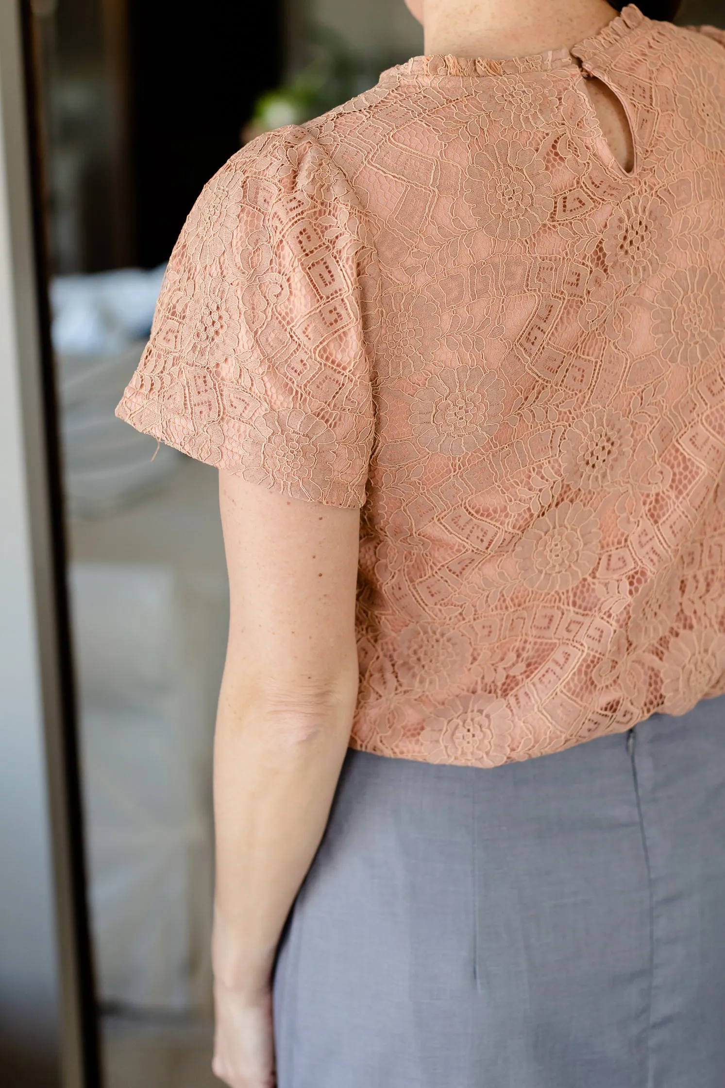 Mauve Ruffled Lace Top - FINAL SALE