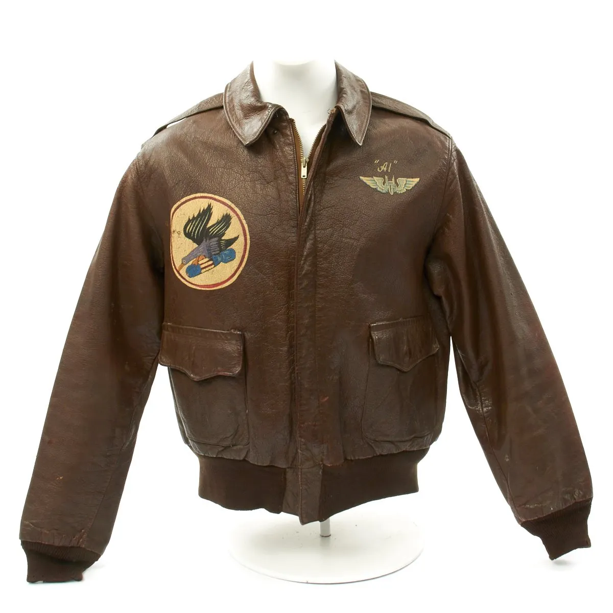 Original U.S. WWII Long Rangers 371st Bomb Squadron A-2 Flight Jacket