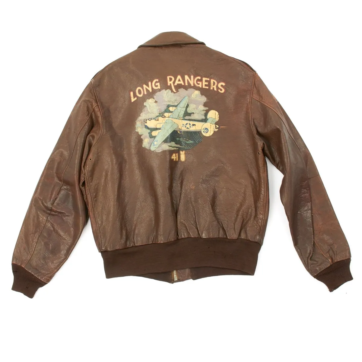 Original U.S. WWII Long Rangers 371st Bomb Squadron A-2 Flight Jacket