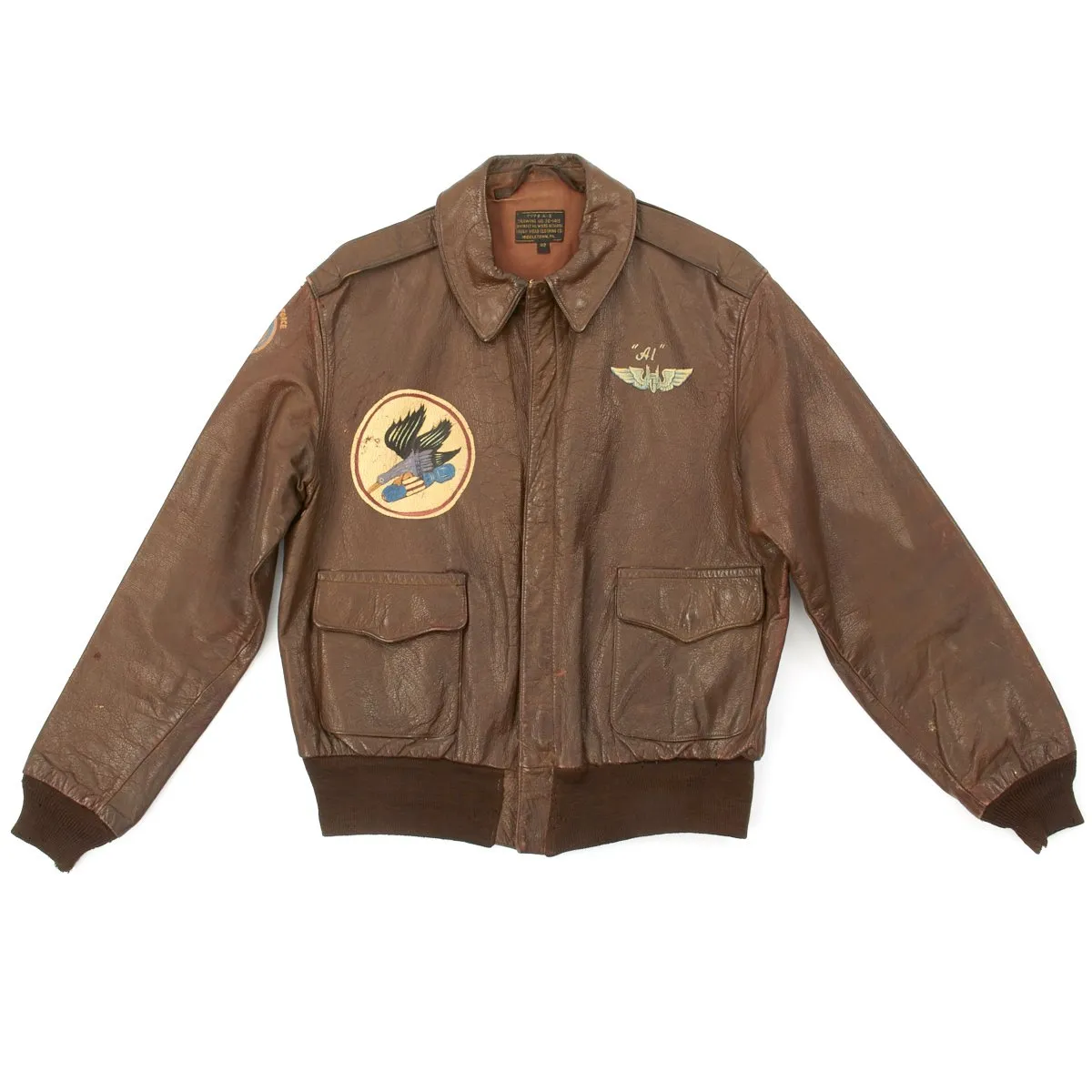 Original U.S. WWII Long Rangers 371st Bomb Squadron A-2 Flight Jacket