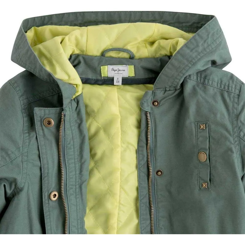 Pepe Jeans Teen Girls Jazz Jr Coat Leaf Green