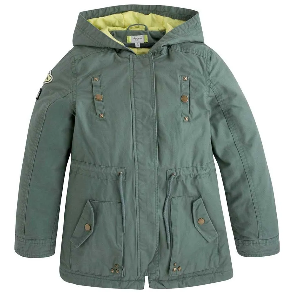 Pepe Jeans Teen Girls Jazz Jr Coat Leaf Green