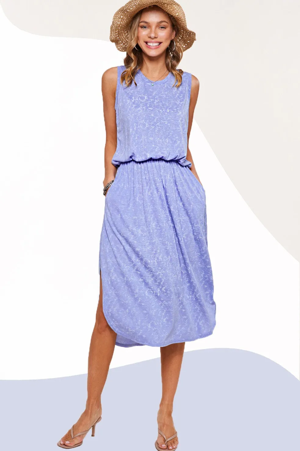 Purple Sleeveless Summer Casual Long Dress