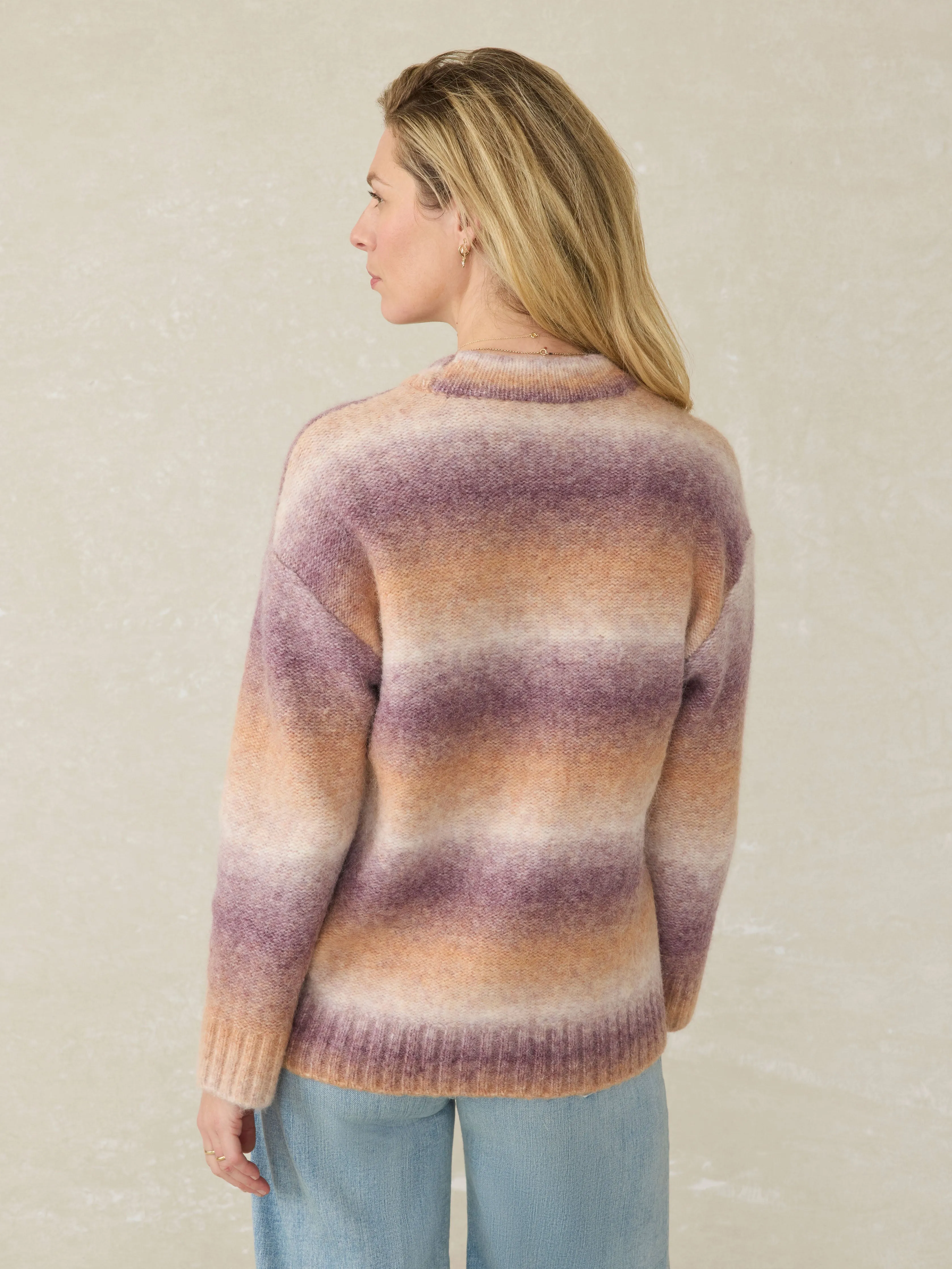 Seaside Spacedye Cardigan - Amethyst Dusk