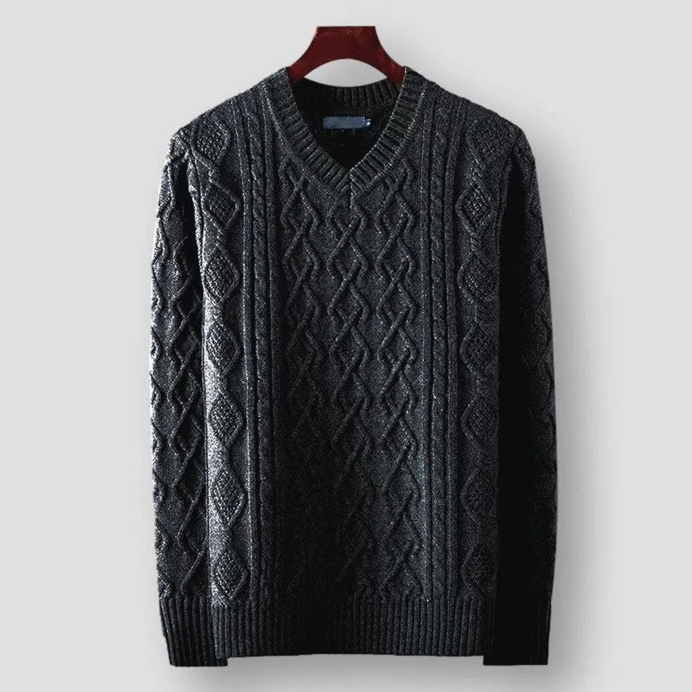 Sky Morris Houston Textured Luxe V-Neck Pullover