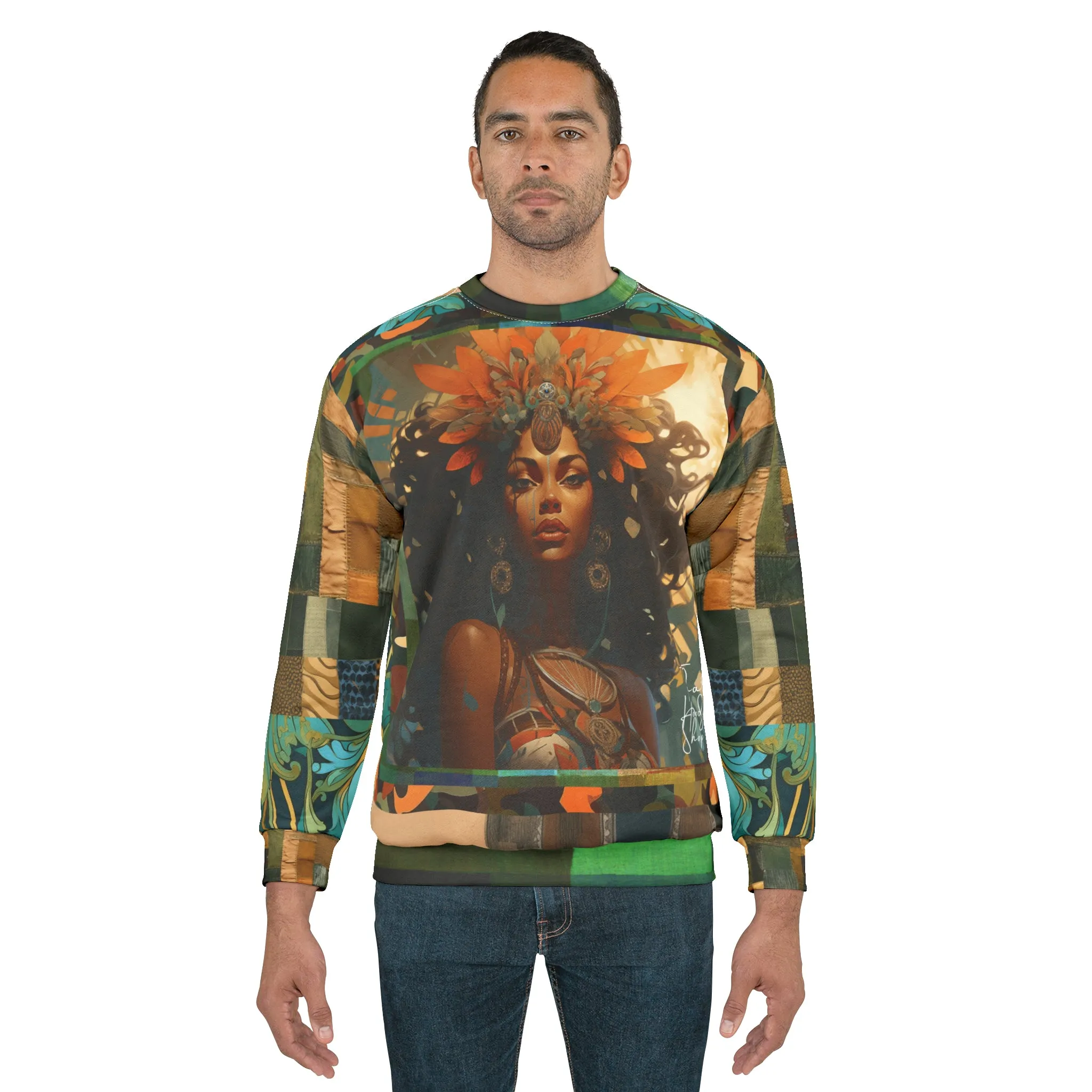 The Sun Chieftain Patchwork Print Unisex Sweatshirt