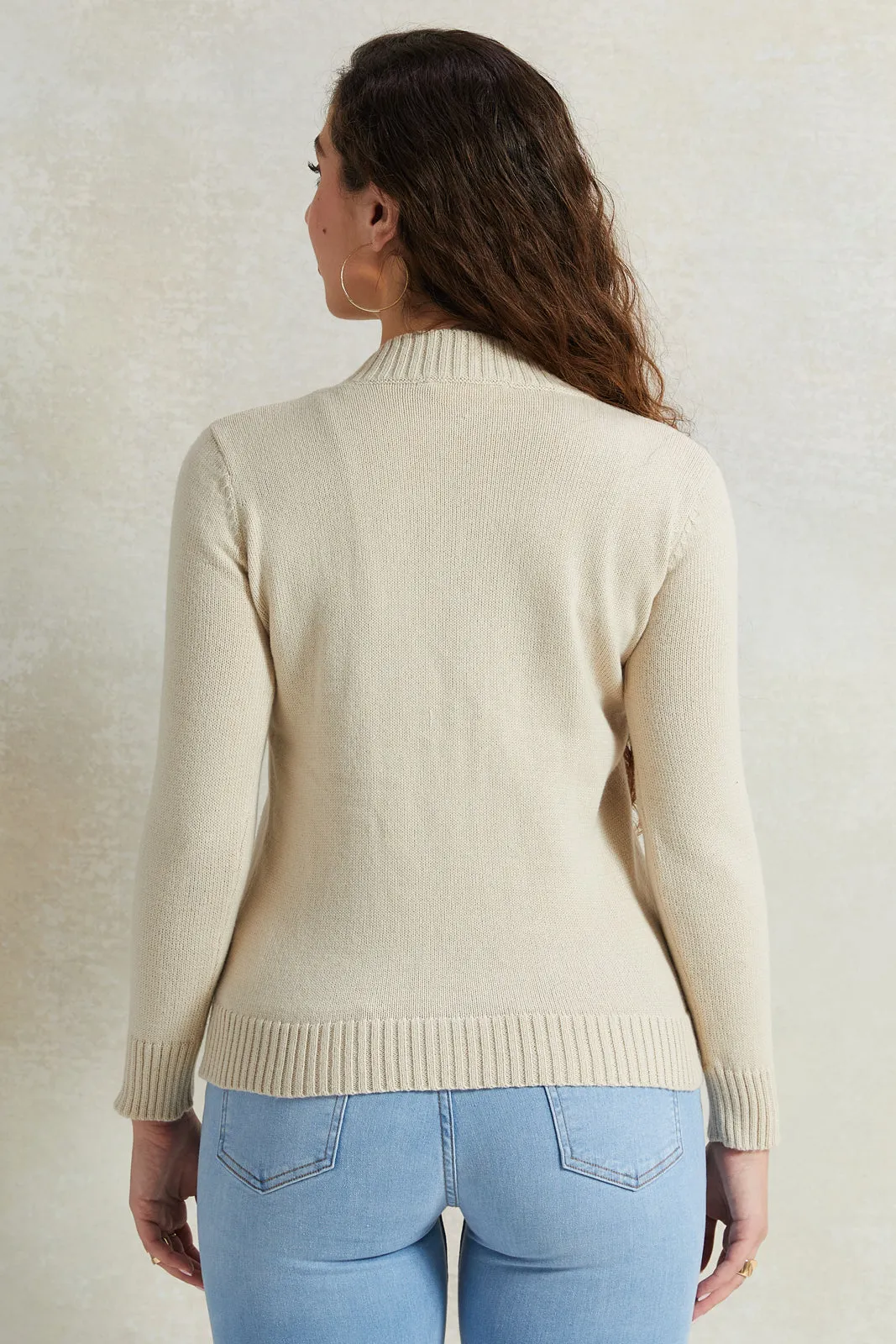 Women Grey Long Sleeved Sweater