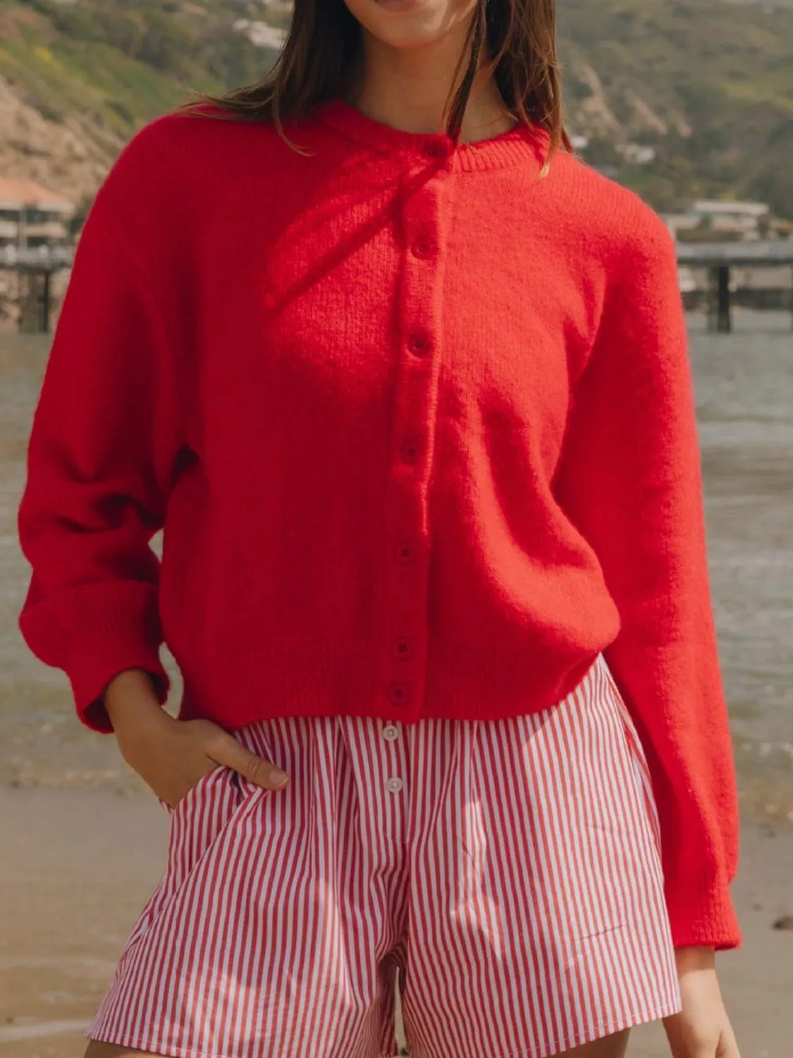 Women Knit Cardigans Soft Solid Button Down Long Sleeve Casual Sweaters