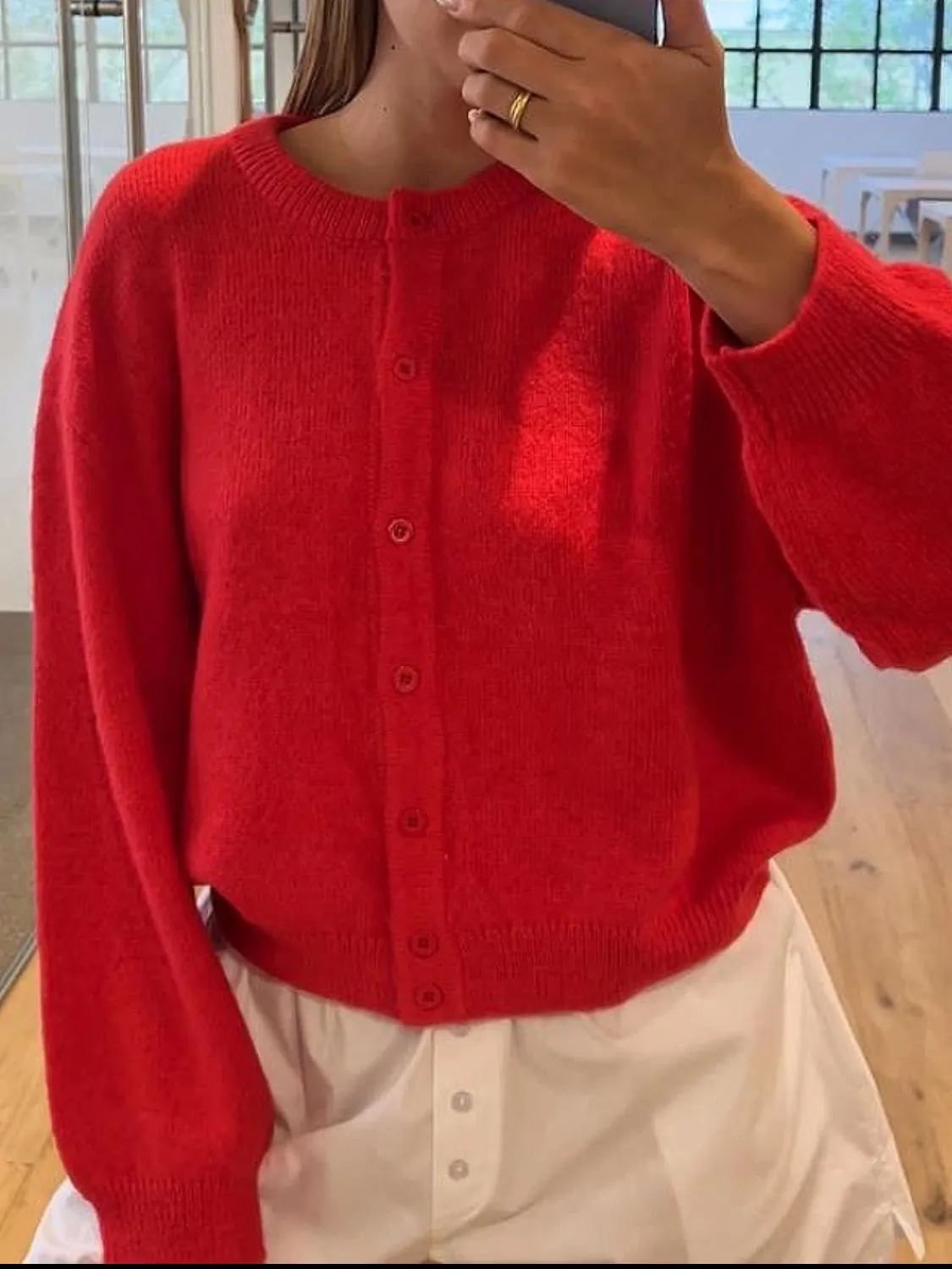 Women Knit Cardigans Soft Solid Button Down Long Sleeve Casual Sweaters