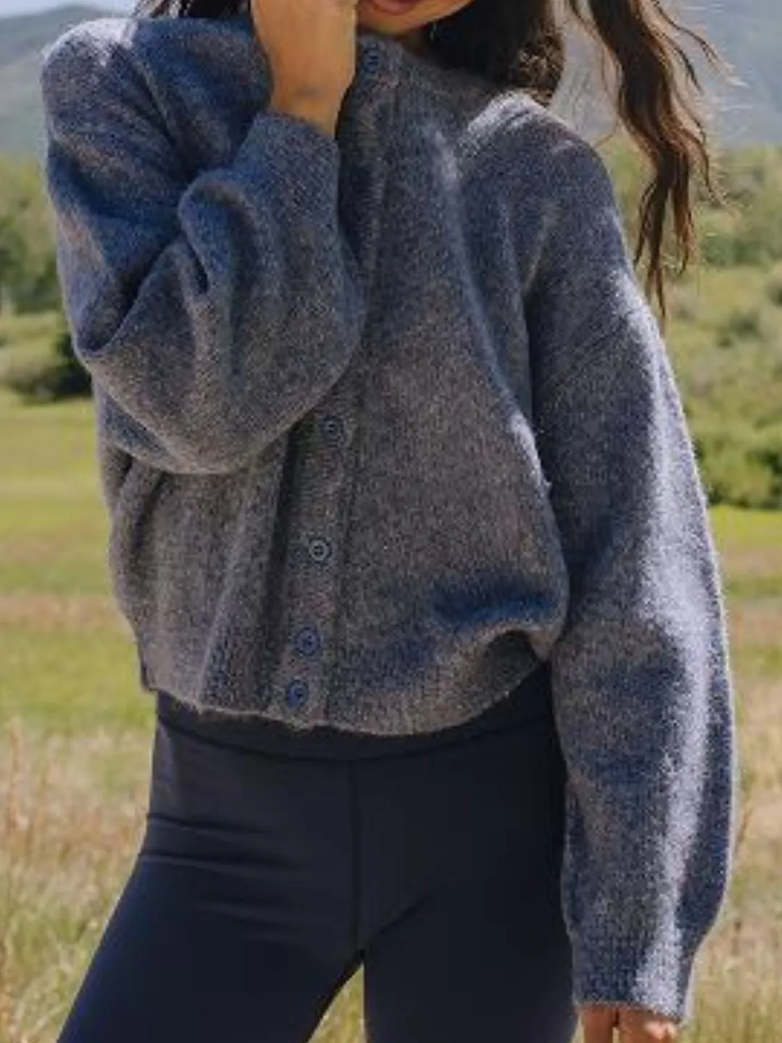 Women Knit Cardigans Soft Solid Button Down Long Sleeve Casual Sweaters