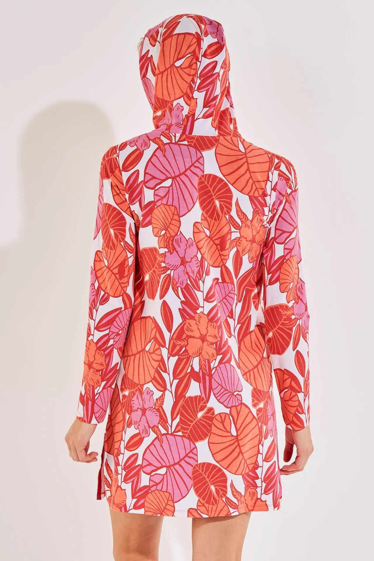 Women's Cabana Hoodie | Radiant Coral Casia Palm