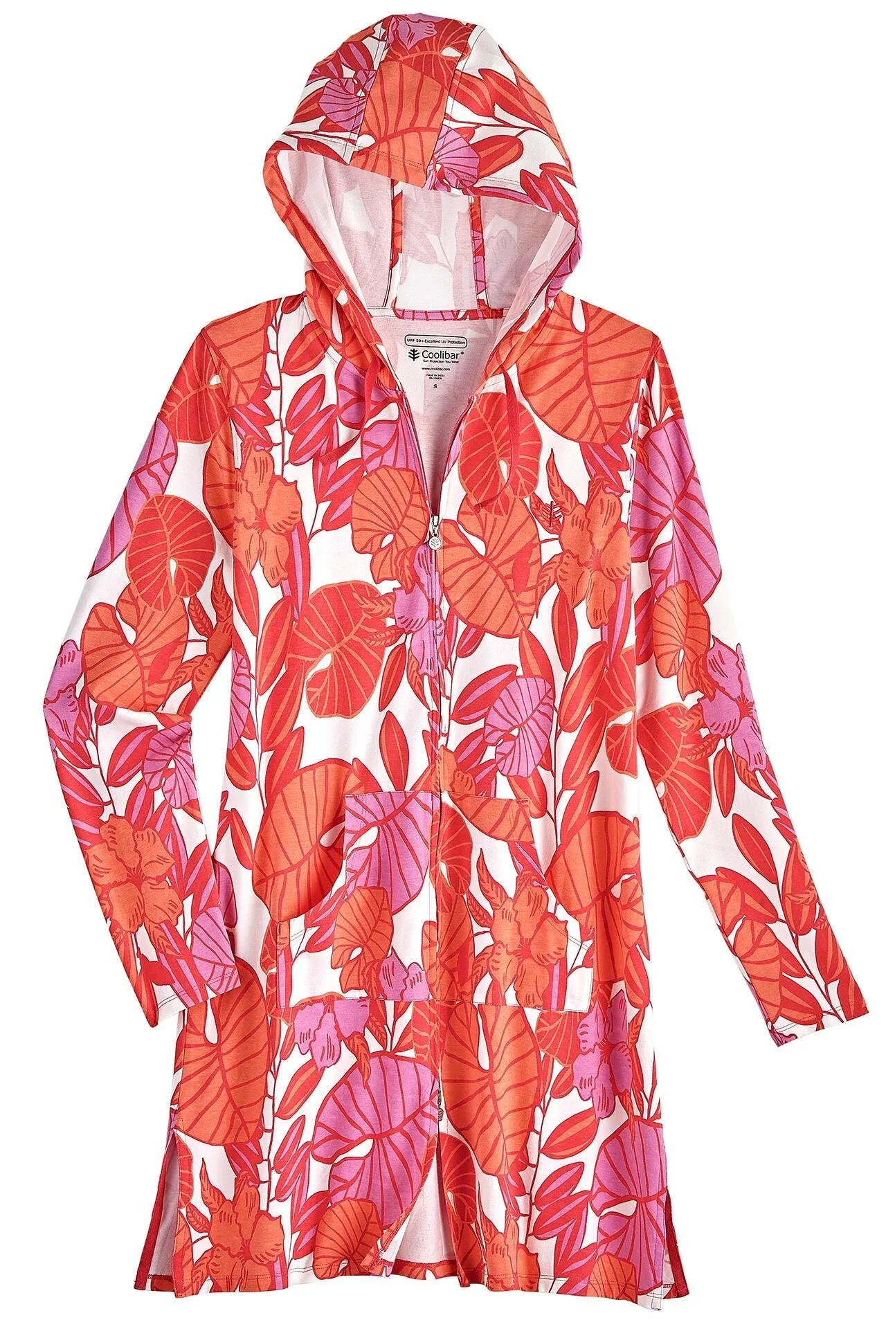 Women's Cabana Hoodie | Radiant Coral Casia Palm