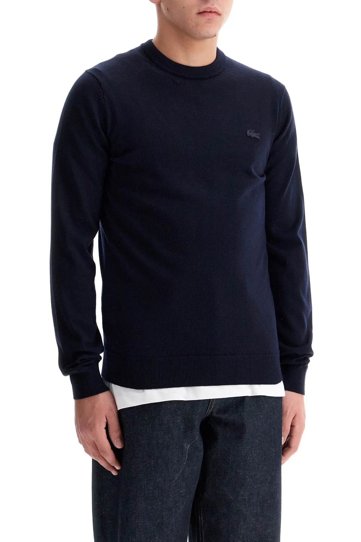 wool crewneck pullover AH1969 BLUE NAVY